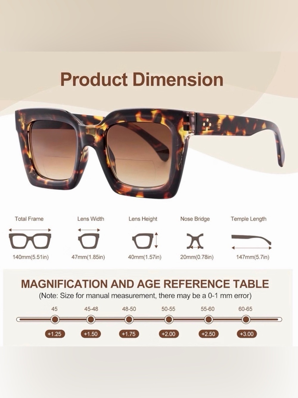 Woman's Black Fashion Bifocal Reading Sunglasses UV400 +1.5, Black, OS - Picture 4 of 7